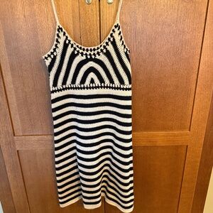 Miou Muse Black and Cream Crochet Dress SIZE SMALL